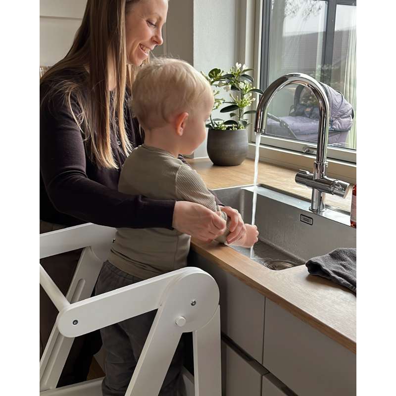 Kid'oh Torre de aprendizaje - Plegable - Madera - Blanco 