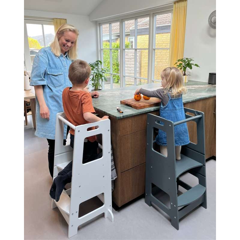 Kid'oh Learning Tower dřevo - Bílá 