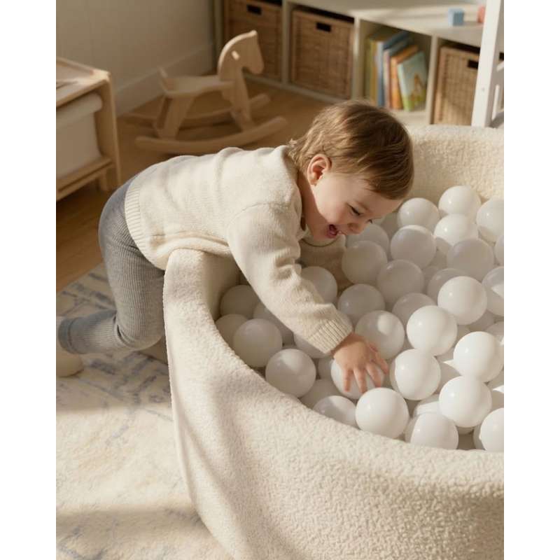 Kid'oh Bassin de jeu - Teddy - Cygne - avec 100 balles - Blanc 