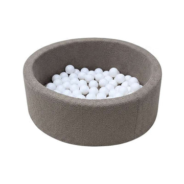 Kid'oh Ball pit - Teddy - Taupe - with 100 balls - White 