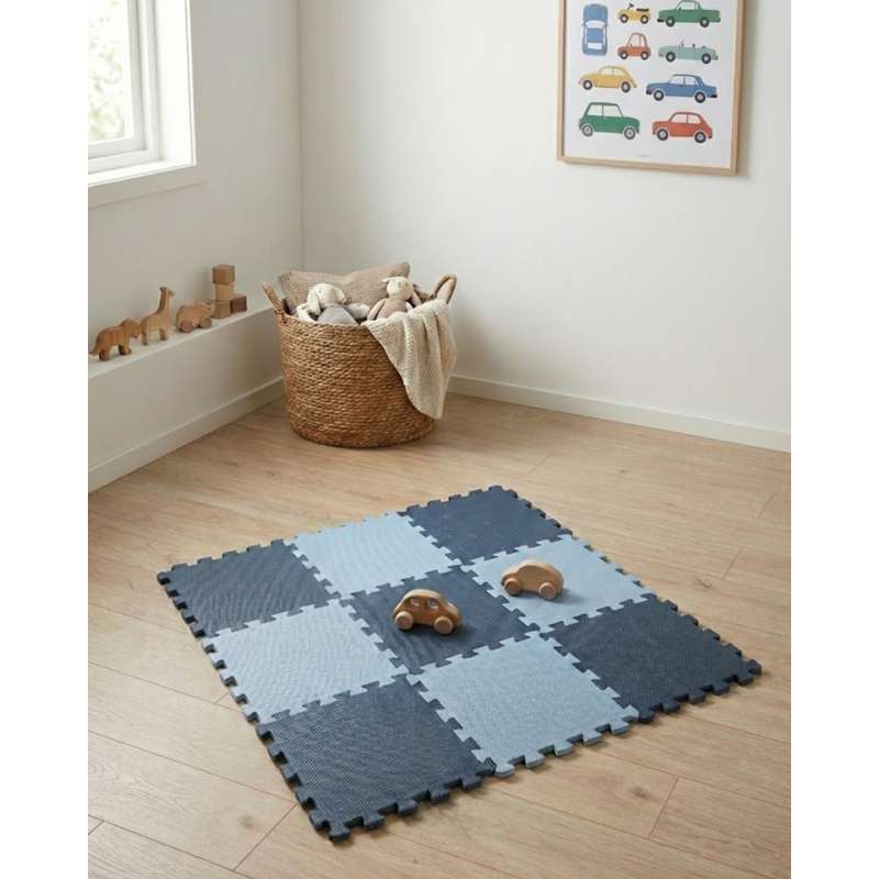 Kid'oh Schuim speelvloer - 2 x 9 stukken - Marineblauw/Stofblauw 