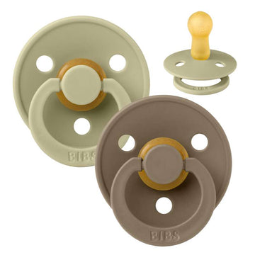 Bibs Pyöreä Colour Tutti - 2-Pak - k. 2 - luonnonkumi - Khaki/Tumman tammen 