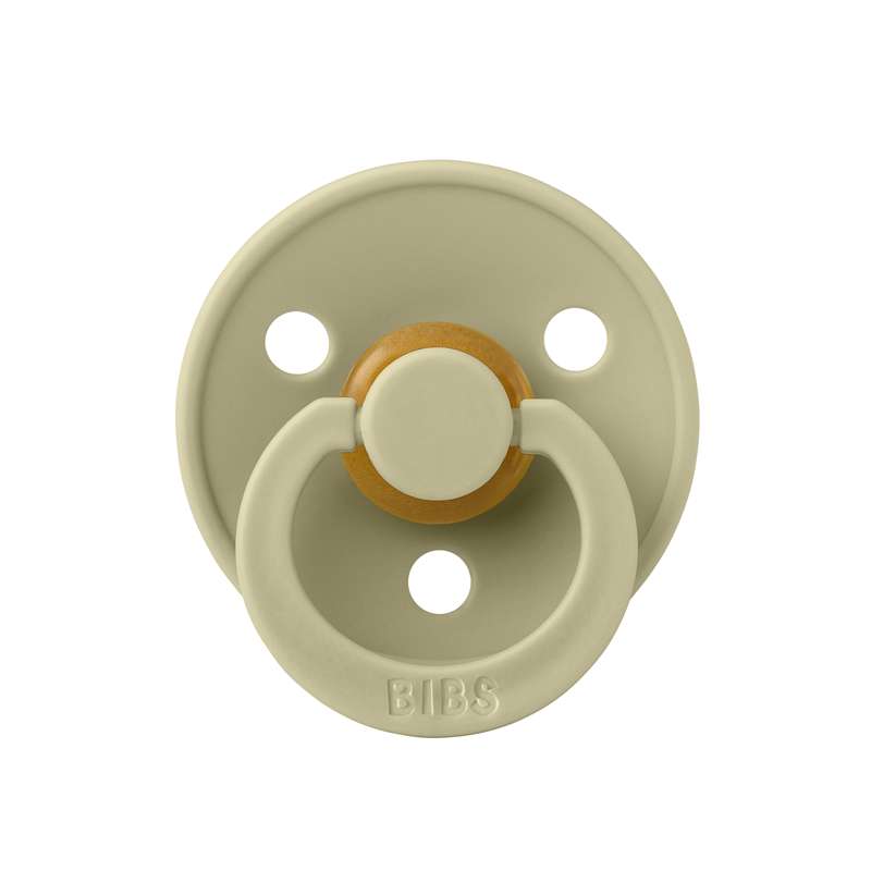 Bibs Round Colour Pacifier - sz. 2 - natural rubber - Khaki 