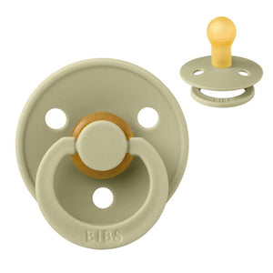 Sucette BIBS ronde Colour - Taille 1 - Caoutchouc Naturel - Khaki