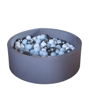 Kid'oh bazén s loptičkami - 300 Lôpt - Šedá - Biela/Strieborná/Svetlomodrá perla 