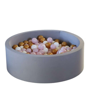 Kid'oh bazen z žogicami - 300 Žog - Siva - Bela/Zlata/Svetlo Rožnata Biser 