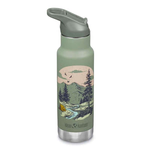 Klean Kanteen Kid Classic Bouteille isotherme - Kid SportCap - 355ml - Paysage de montagne 