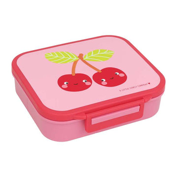 A Little Lovely Company Lunchbox with 3 Compartments - Happy Cherries 