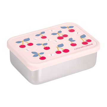 A Little Lovely Company Contenitore per il pranzo - 1 scomparto - Acciaio inossidabile con coperchio in PP - Cherries 