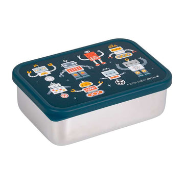 A Little Lovely Company Lunch box - 1 scomparto - acciaio inox con coperchio in PP - Robots 