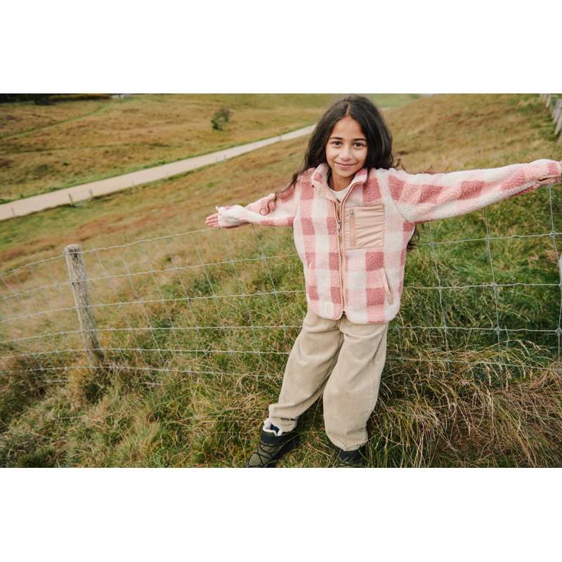Liewood Nolan fleece-takki - Mega Check/Rose Blush