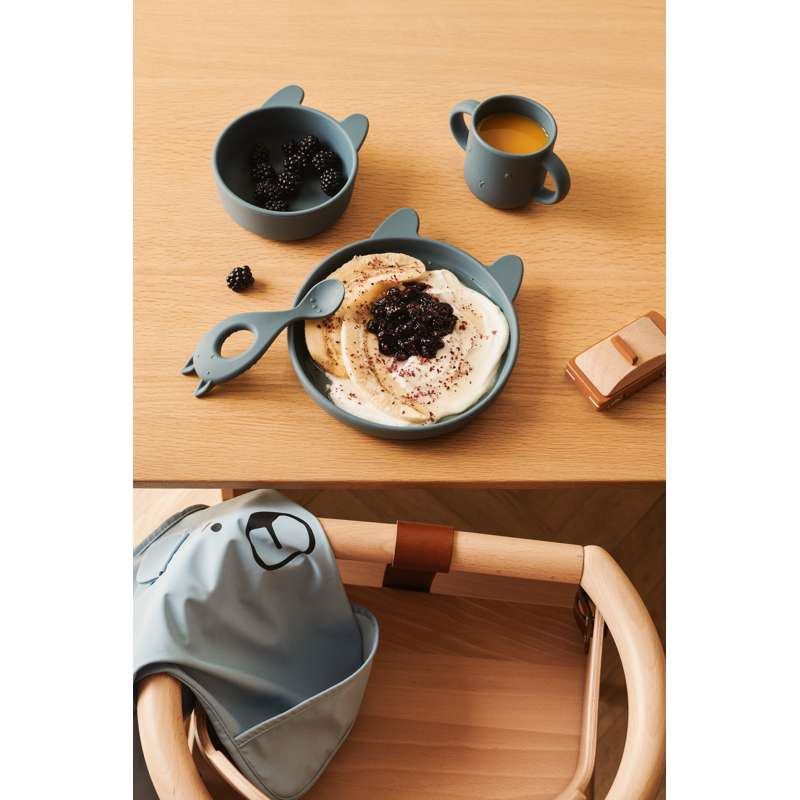 Liewood Vivi Baby Сетове за хранене - 4 части - Силикон - Заек/Кит Син 