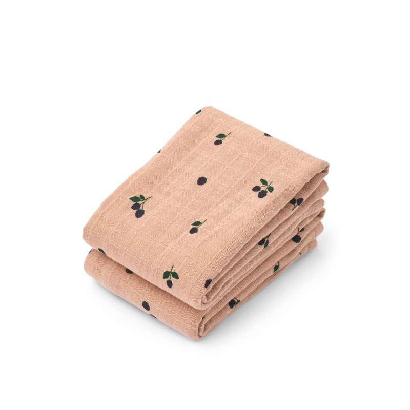 Liewood Lewis Muslin Tekstilbleier - 2-pak - Mini Berry/Lys Toscana 