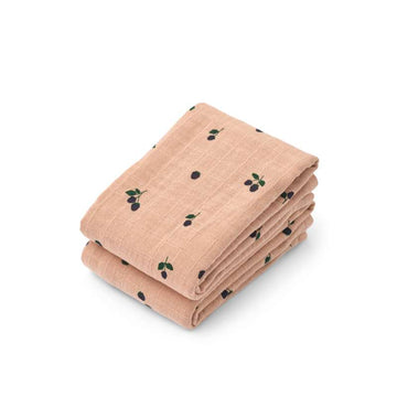 Liewood Lewis Muslin Tekstilbleier - 2-pak - Mini Berry/Lys Toscana 