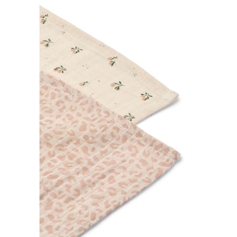 Liewood Lewis Muslin Cloths - 2-pack - Mini Leo/Mini Peach Mix