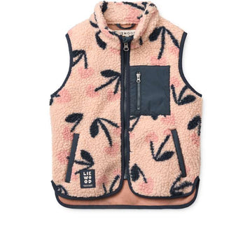 Liewood Vada fleece mellény - Mega Cherry Heart/Rosey 