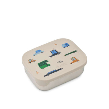 Liewood Arthur Divided Lunchbox - Steel/Silicone - Cars/Sandy 