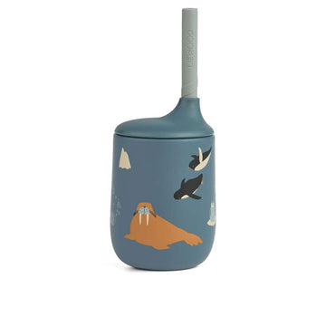 Liewood Ellis Tudekop avec couvercle et paille - 230ml - Mer Arctique/Vue sur l'Océan 