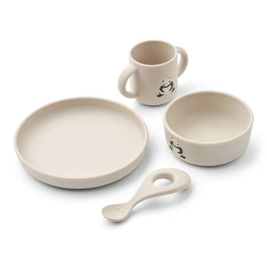Liewood Vivi Baby Dinner Sets - 4 pieces - Silicone - Panda/Sandy 