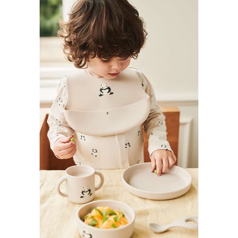 Liewood Zestaw do jedzenia Vivi Baby - 4 części - Silikon - Panda/Sandy 