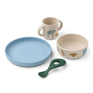 Liewood Vivi Baby Set za jelo - 4 dijela - silikon - Imagine/Sandy
