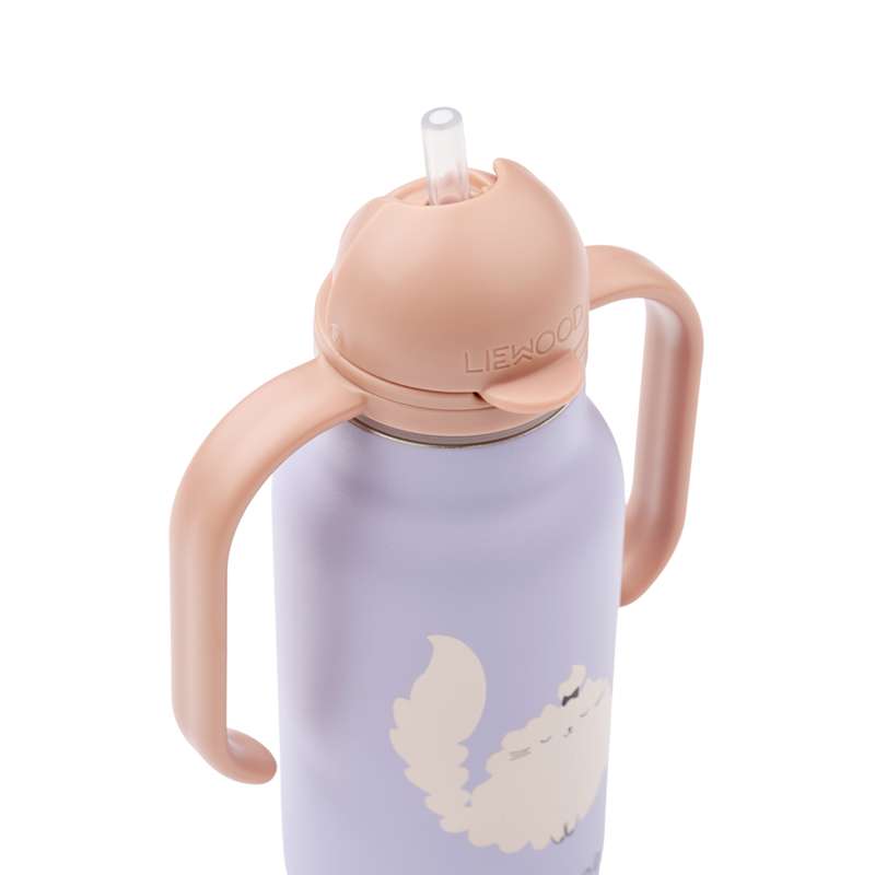 Liewood Kimmie Drinking Bottle - Stainless Steel - 250ml - Cat/Warm Lilac 