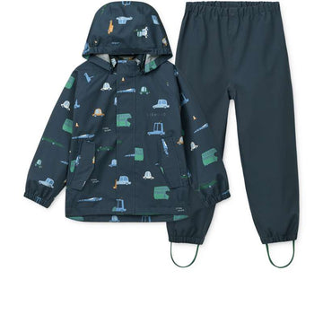 Liewood Set di abbigliamento antipioggia Pedia - Cars/Classic Navy 