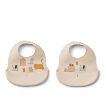 Liewood Ember Hagesmæk - 2er-Pack - Katzen und Hunde/Sandy 