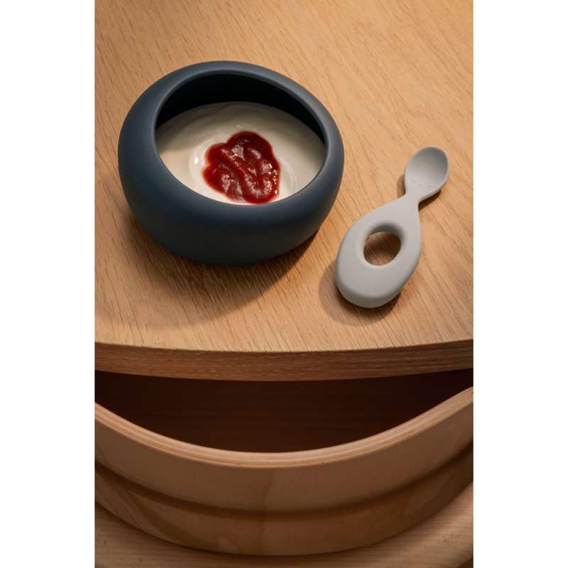 Liewood Sparia Bowl with Spoon - Whale Blue/Dove Blue 
