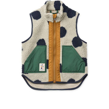 Liewood Nolan fleece mellény - Spot Dots/Mist 
