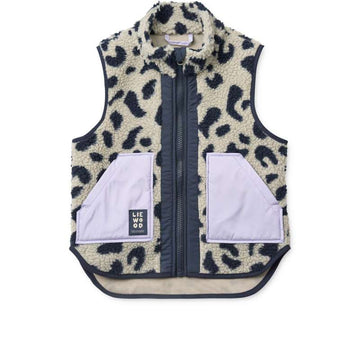 Liewood Gilet in pile Nolan - Mega Leo/Mist Mix 
