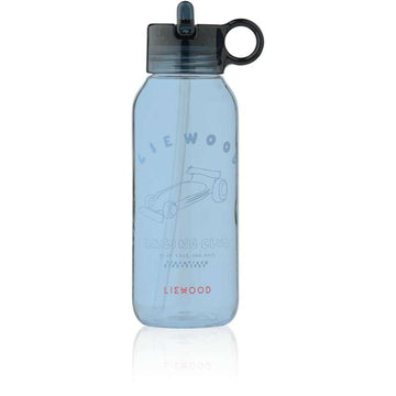Liewood Yang Trinkflasche - Tritan m. Silikonhülle - 500 ml - Race Cars/Classic Navy 
