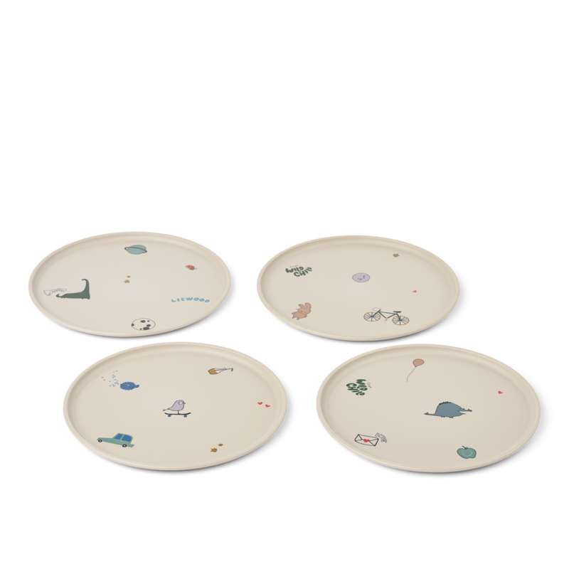 Liewood Remco Plates - 4-pack - Tamtam/Sandy
