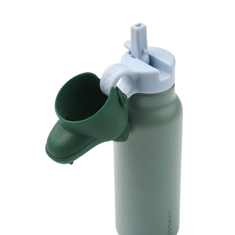 Liewood Falk Drinking Bottle - Stainless Steel - 350ml - Crocodile - Peppermint/Garden Green 