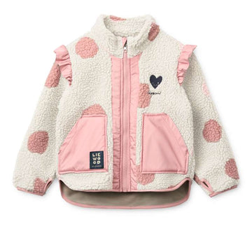 Liewood Giacca in pile Noam con volant - Spot Dot Sandy/Rose blush Mix 