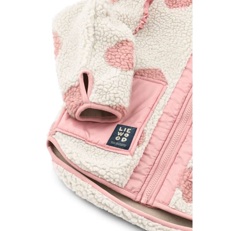 Liewood Jachetă fleece Noam cu volane - Spot Dot Sandy/Rose blush Mix 