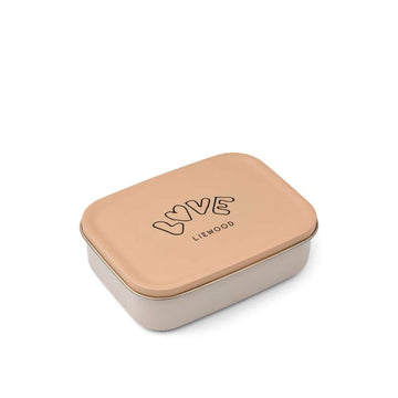 Liewood Nina Lunchbox - Steel/Silicone - Love/Pale Tuscany 
