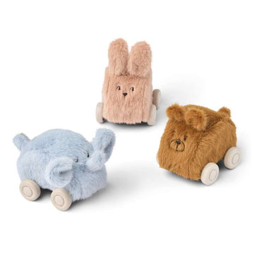 Liewood Ansel Plush Cars - 3-Pack - Pale Tuscany Mix