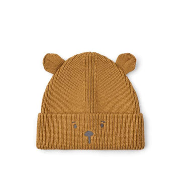 Liewood Gina Beanie with Bear Embroidery - Golden Caramel