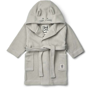 Liewood Minik Rabbit Fleece Bathrobe - Dove Blue