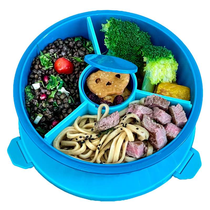 Yumbox Contenitore per il pranzo - Poke Love Bowl - 4 scomparti - Blu Laguna 