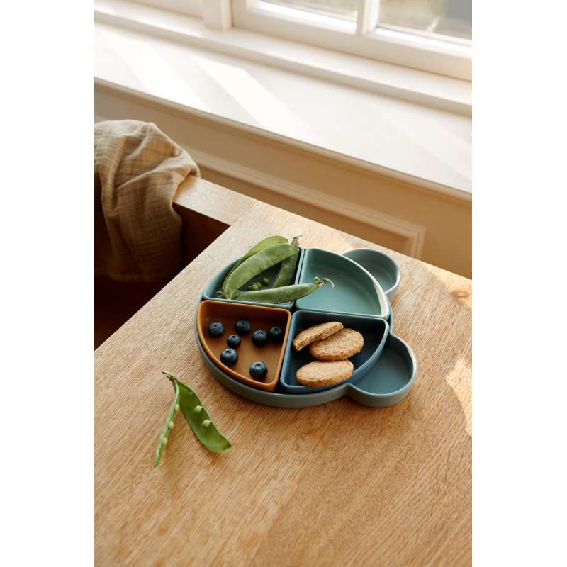 Liewood Arne Talíř s 4 vložkami - Silikon - Pan Medvěd/Modrá mlha Multi Mix 