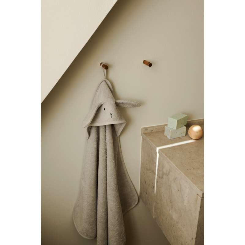 Liewood Albert Hooded Towel - Baby - Rabbit - Dumbo Grey 