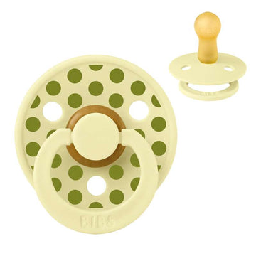 BIBS Rund Colour Sut - Str. 2 - Naturgummi - Medium Polka Studio - Luna/Wasabi
