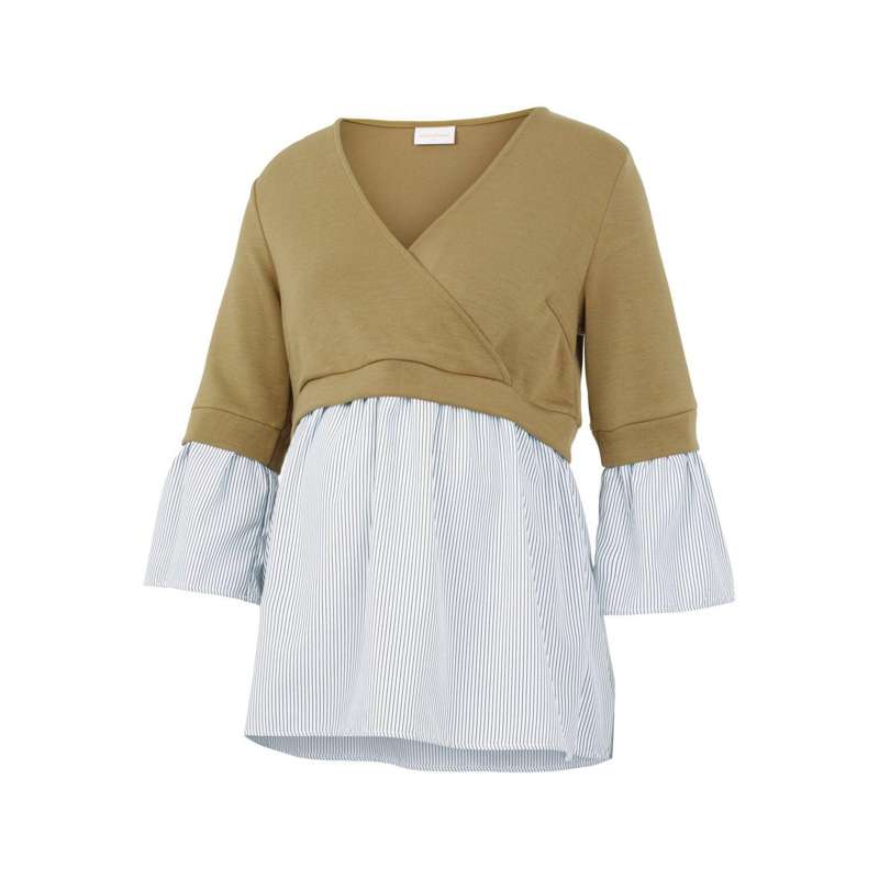 Mamalicious Maglione e Top per Allattamento 2-in-1 - Verde Polveroso 