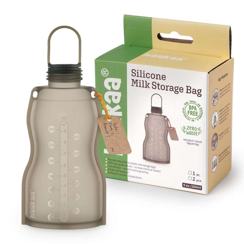 Haakaa Bolsa de silicona para leche - con marcas de medida - 260ml 