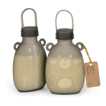 Haakaa Sac en silicone pour lait - Happii Bear - 2 pièces - 260ml 