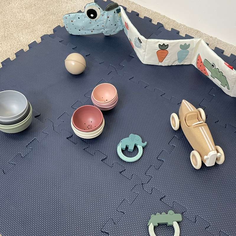 Kid'oh Tapis de jeu en mousse (9 pièces) - Bleu marine 