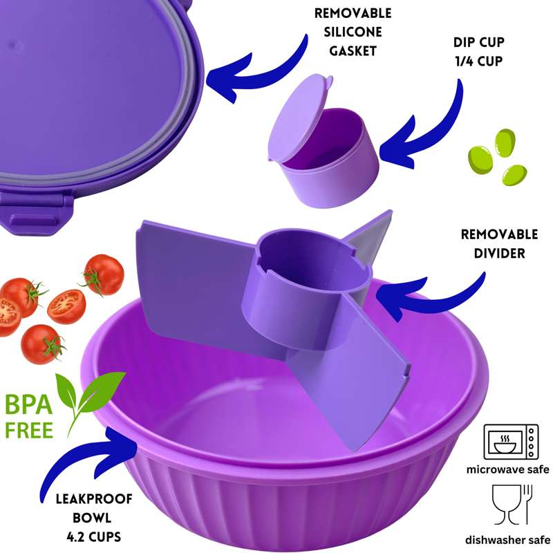 Yumbox Pojemnik na jedzenie - Poke Love Bowl - 4 komory - Maui Purple 