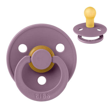 Bibs Round Colour Pacifier - sz. 1 - natural rubber - Mauve 